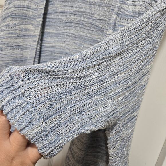 Nic+Zoe Plus 1X Blue Marled Open Front Lightweight Cardigan - Picture 7 of 9